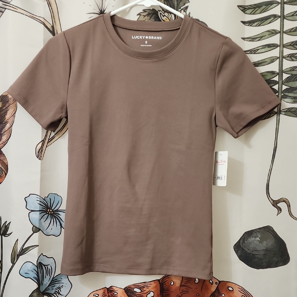 Lucky Brand Taupe Contour Tee S